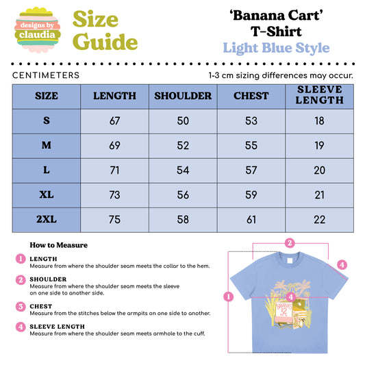 Banana Cart Light Blue T-Shirt image 4