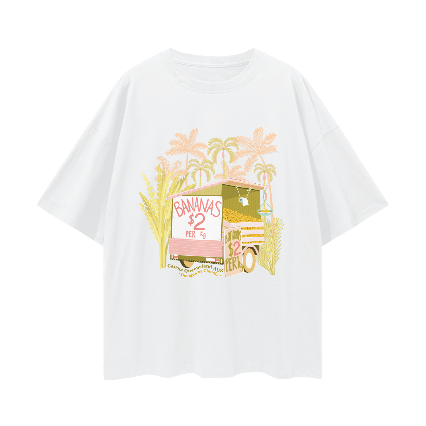 Banana Cart White T-Shirt image 0