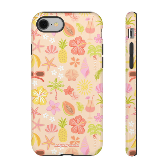 'Let's Go On A Holiday' - Cream Tough Phone Case