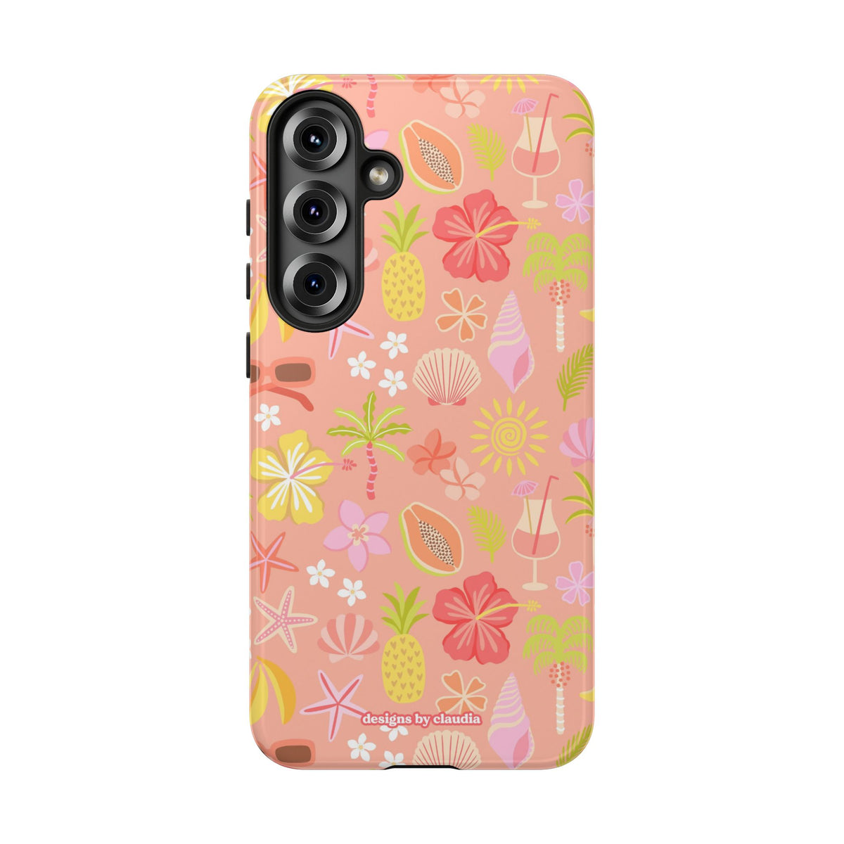 'Let's Go On A Holiday' - Coral Tough Phone Case