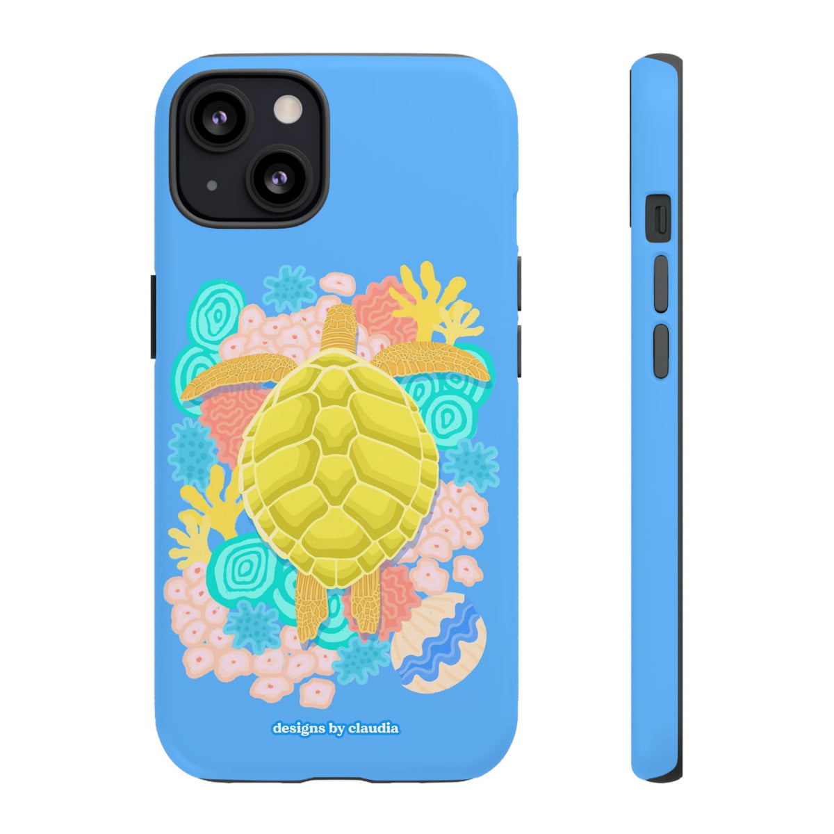 'The Coral Gardener' Green Turtle Tough Phone Case