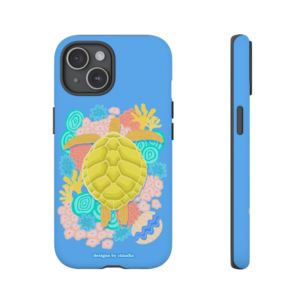 'The Coral Gardener' Green Turtle Tough Phone Case