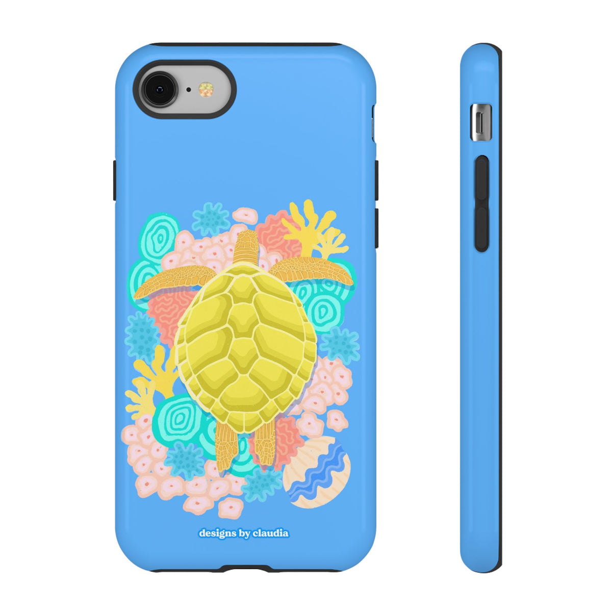 'The Coral Gardener' Green Turtle Tough Phone Case