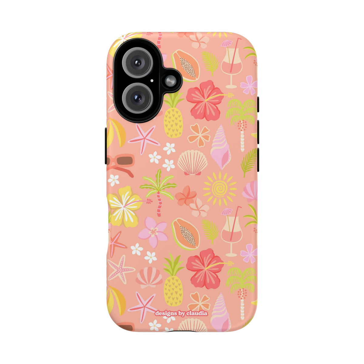 'Let's Go On A Holiday' - Coral Tough Phone Case