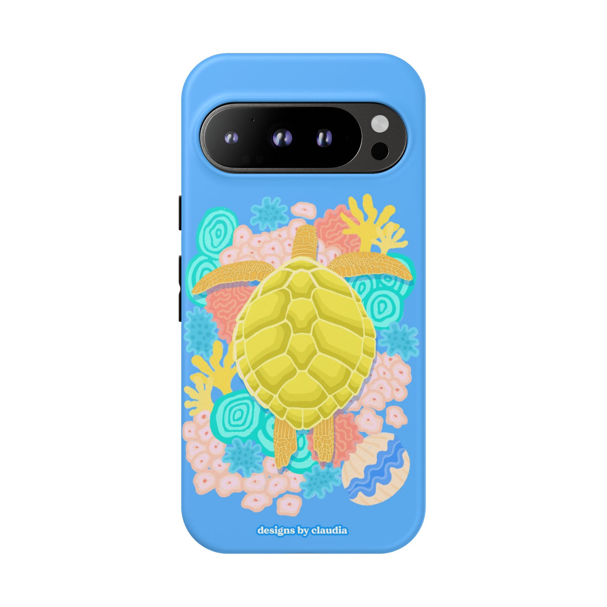 'The Coral Gardener' Green Turtle Tough Phone Case