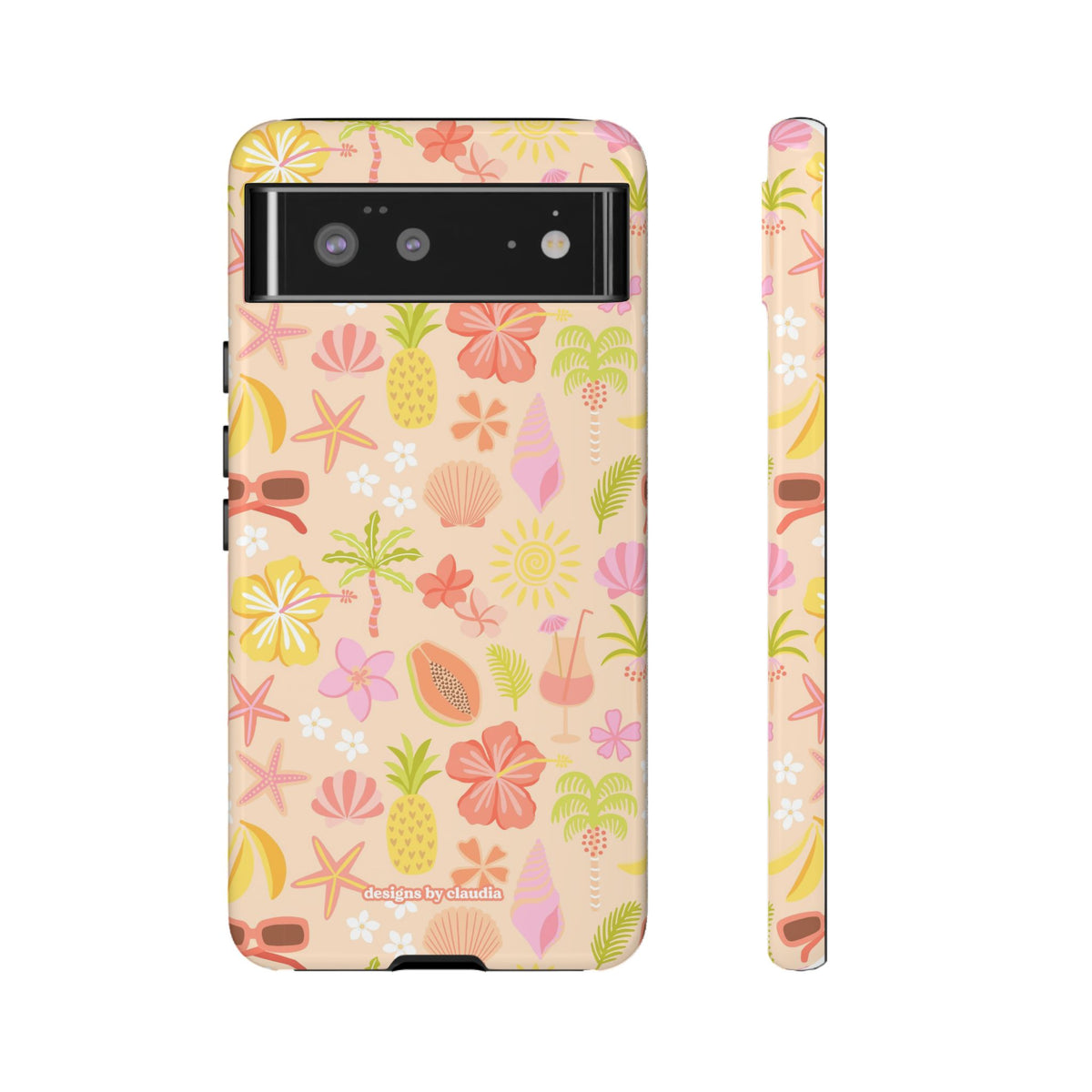 'Let's Go On A Holiday' - Cream Tough Phone Case