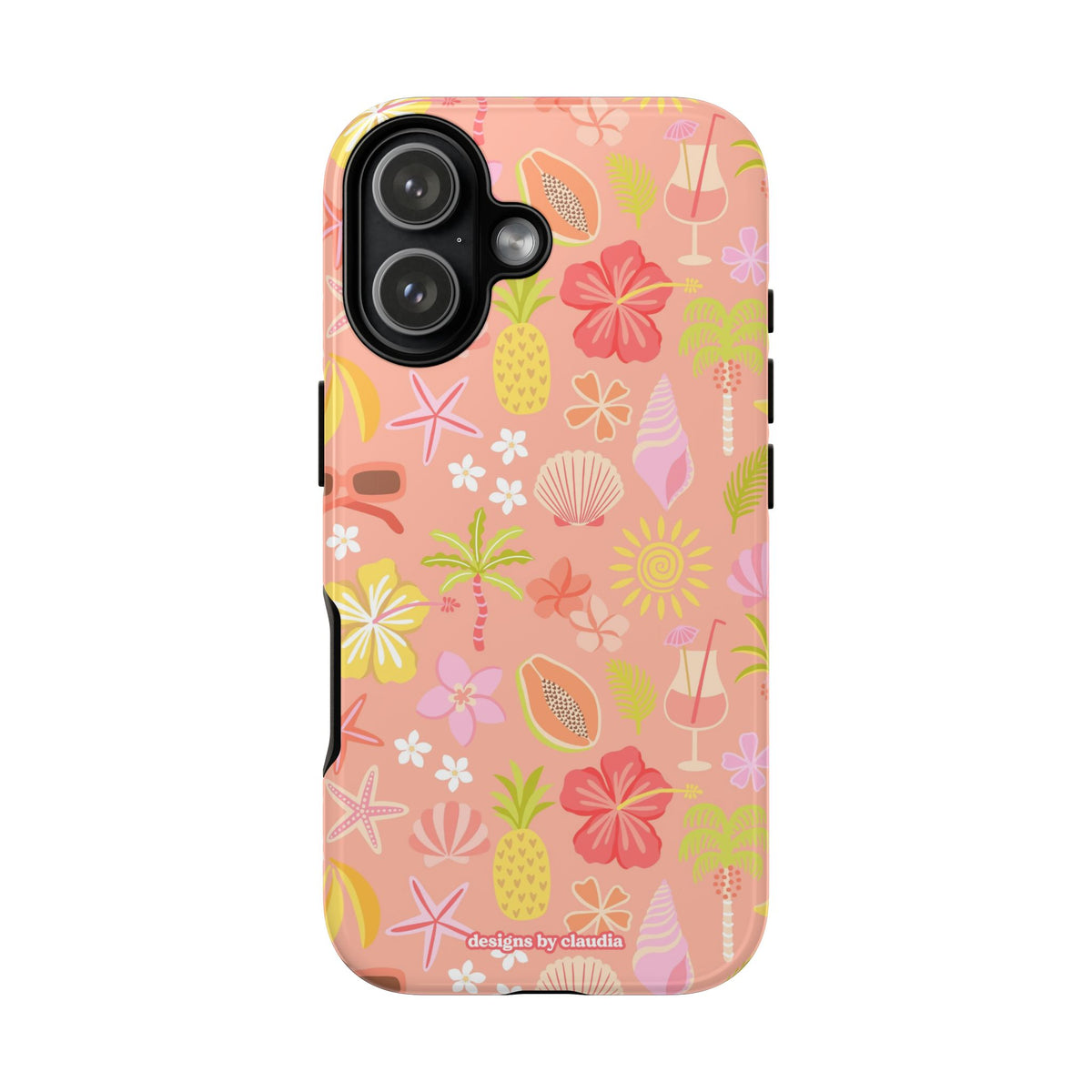 'Let's Go On A Holiday' - Coral Tough Phone Case