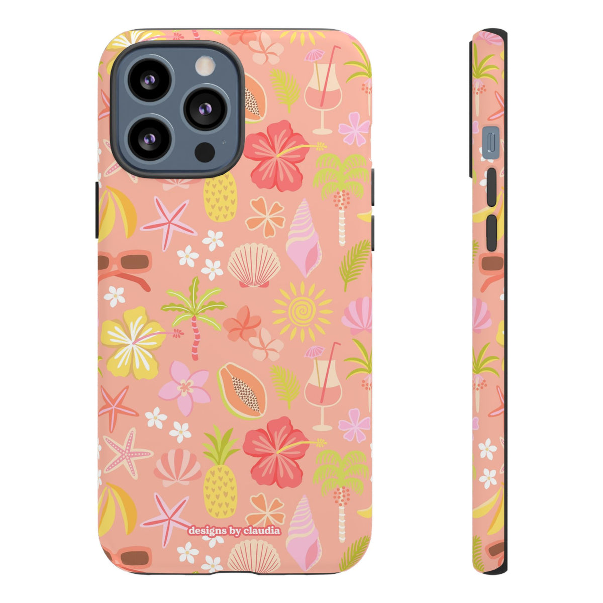 'Let's Go On A Holiday' - Coral Tough Phone Case