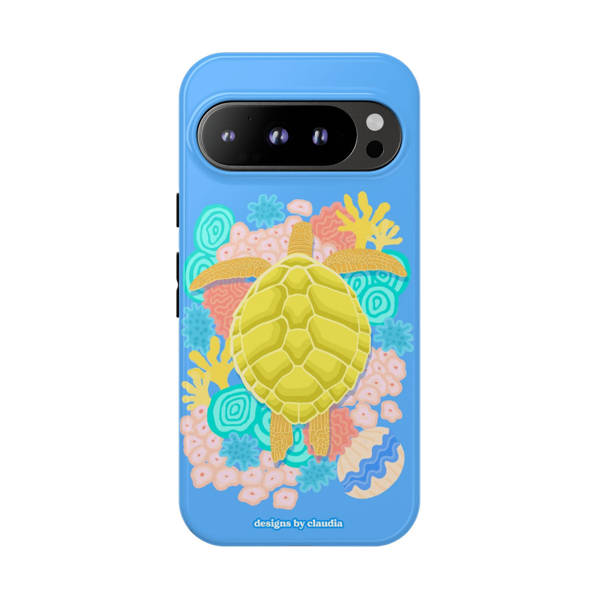 'The Coral Gardener' Green Turtle Tough Phone Case