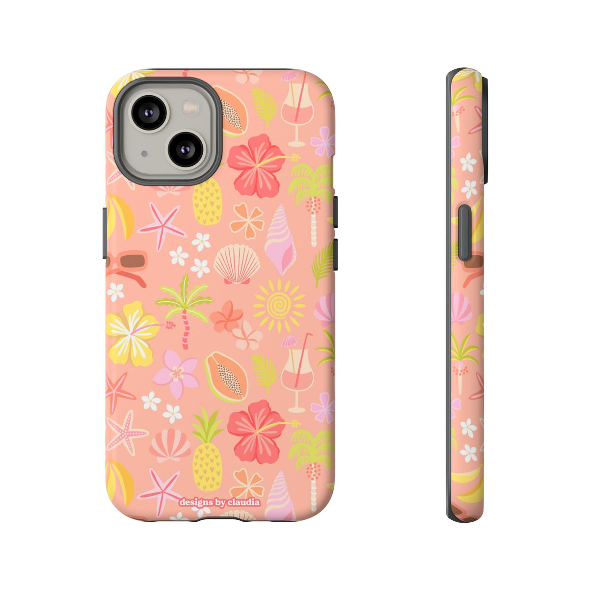 'Let's Go On A Holiday' - Coral Tough Phone Case