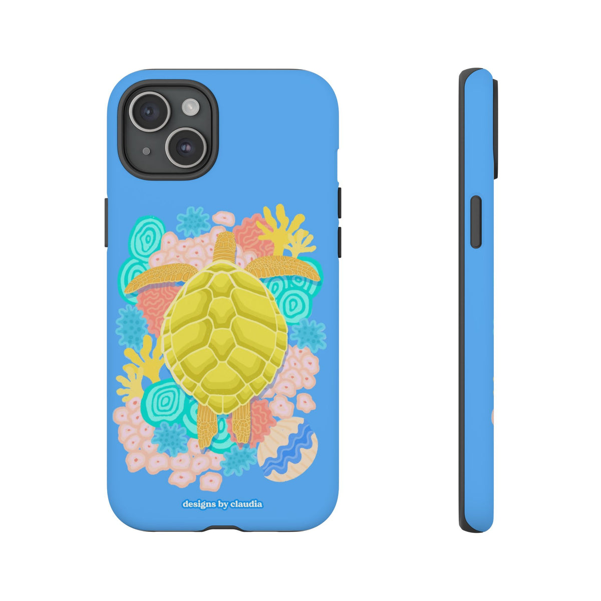 'The Coral Gardener' Green Turtle Tough Phone Case