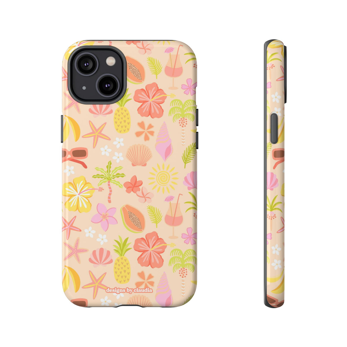 'Let's Go On A Holiday' - Cream Tough Phone Case