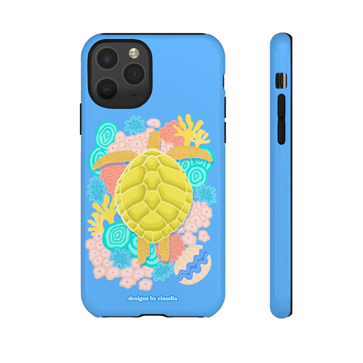 'The Coral Gardener' Green Turtle Tough Phone Case