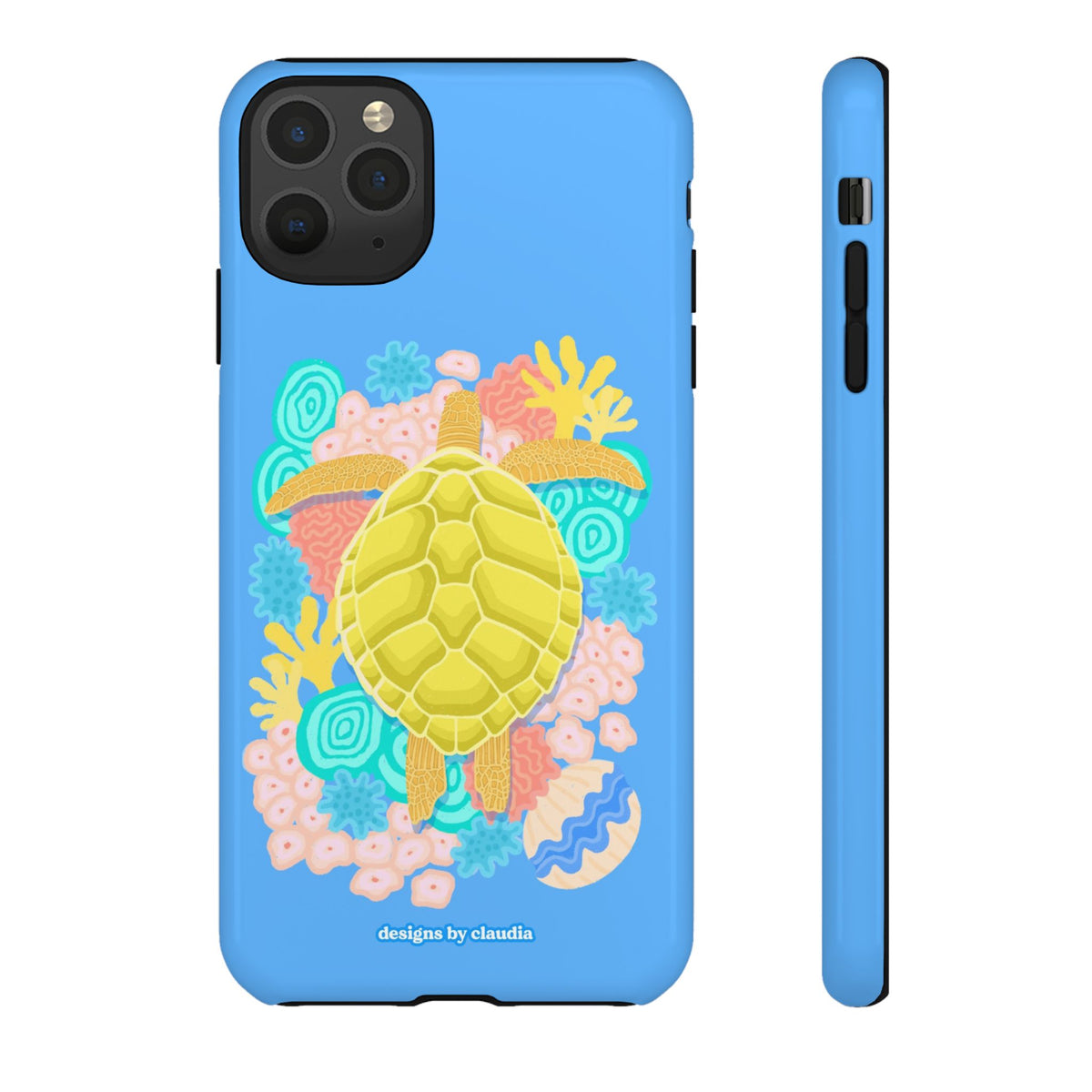'The Coral Gardener' Green Turtle Tough Phone Case