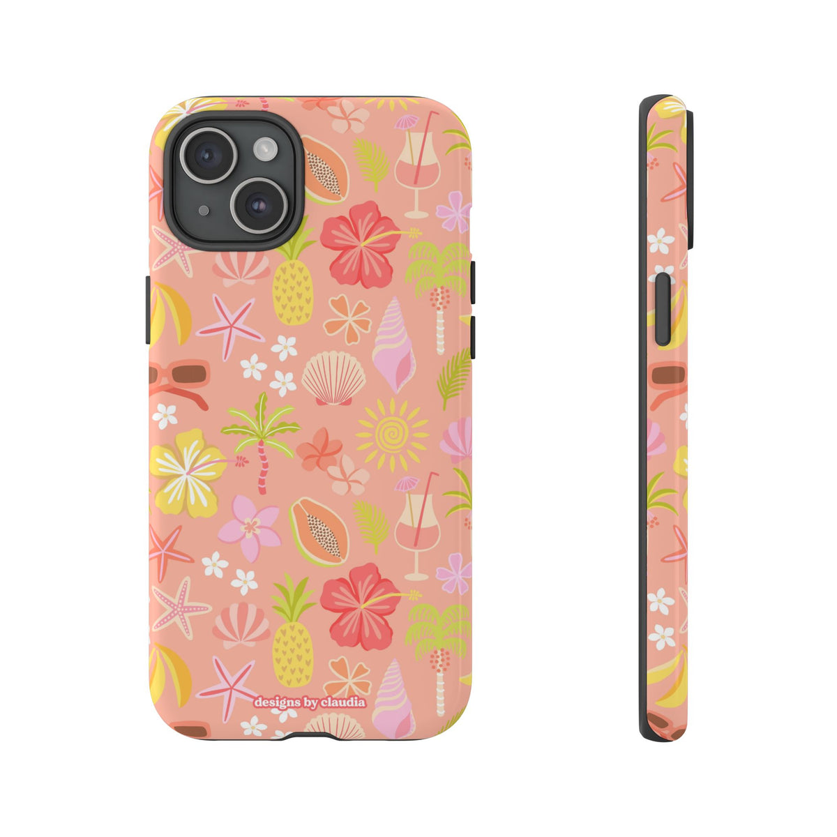 'Let's Go On A Holiday' - Coral Tough Phone Case