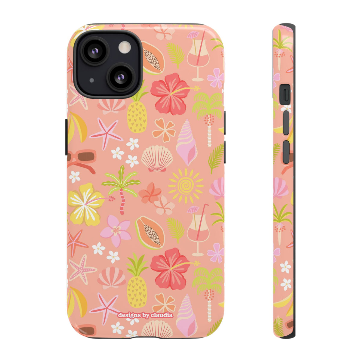 'Let's Go On A Holiday' - Coral Tough Phone Case