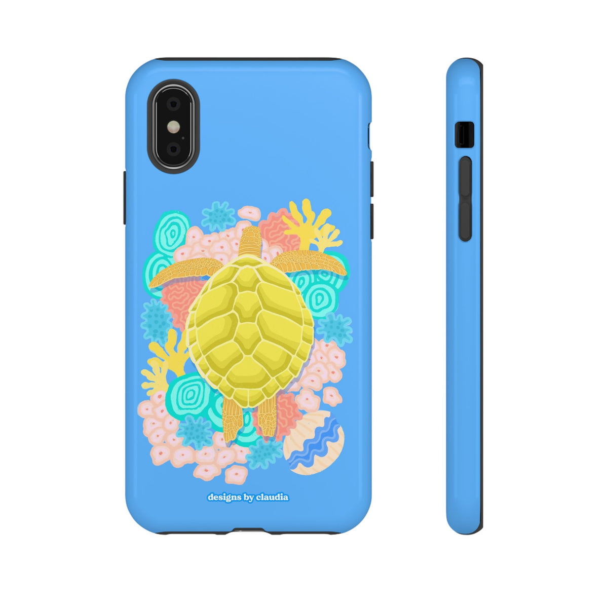 'The Coral Gardener' Green Turtle Tough Phone Case