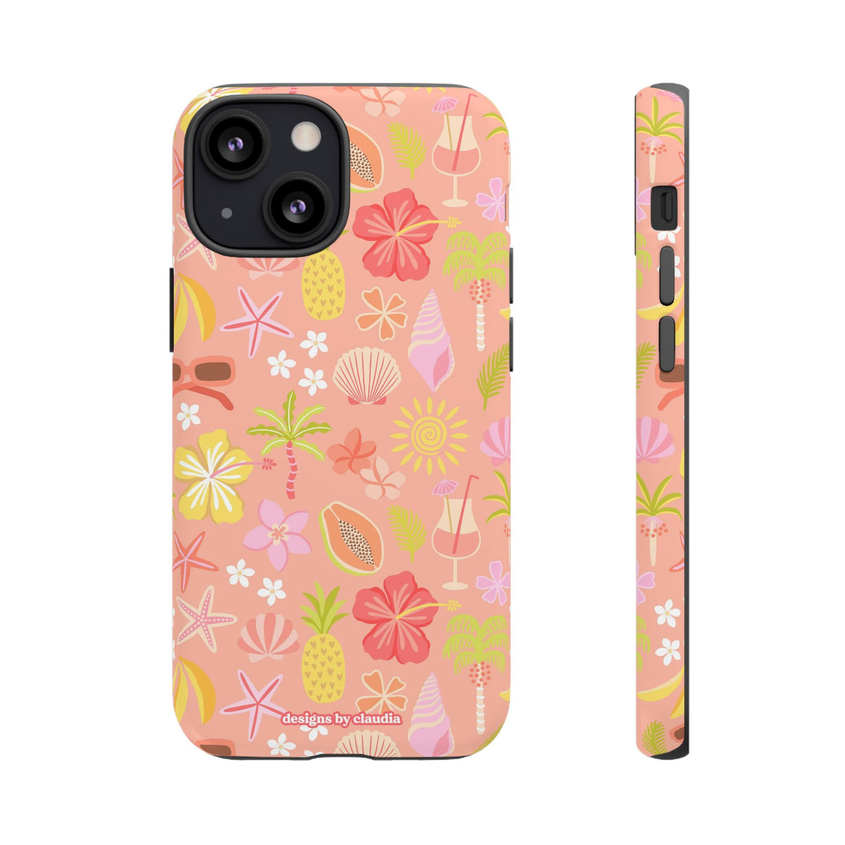 'Let's Go On A Holiday' - Coral Tough Phone Case