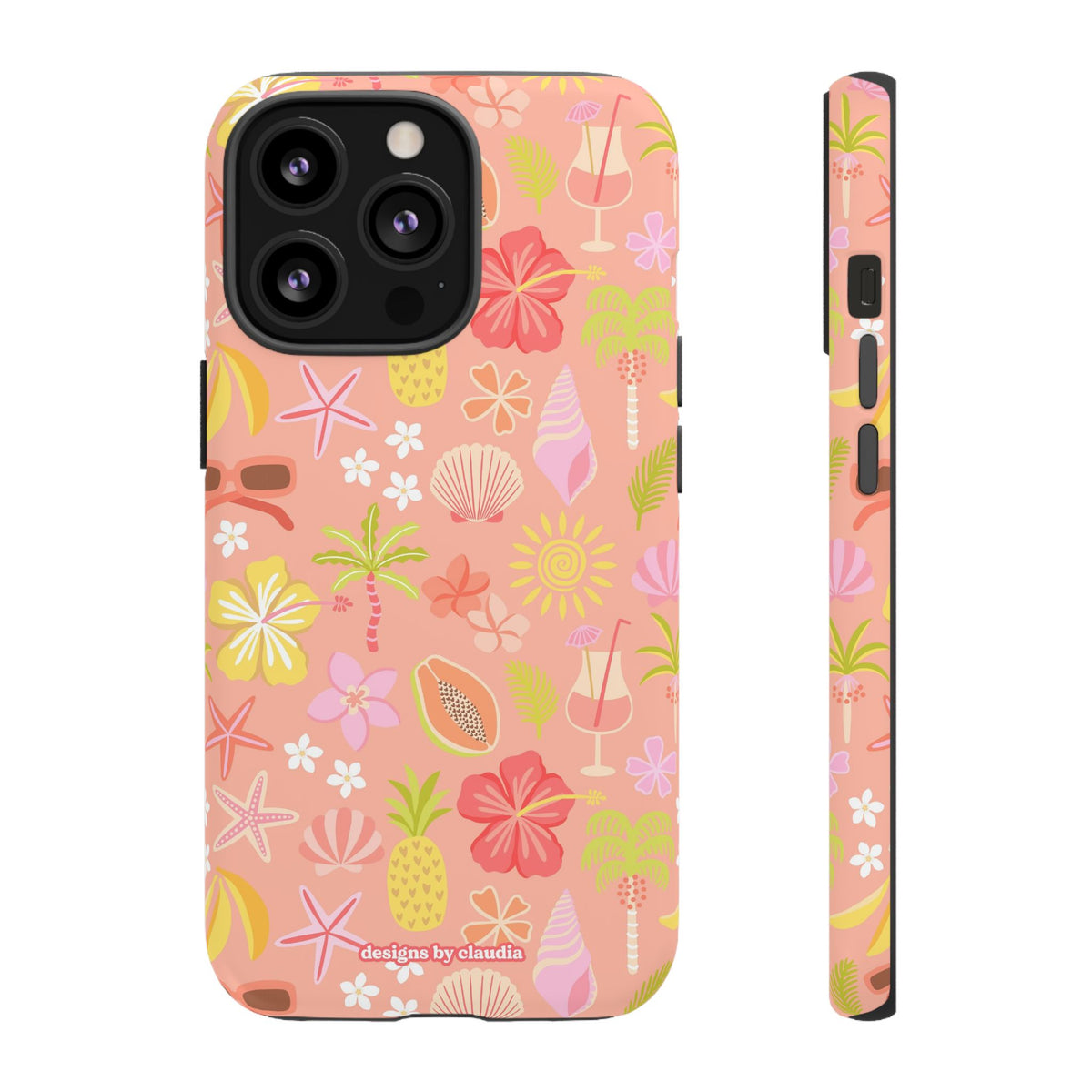 'Let's Go On A Holiday' - Coral Tough Phone Case