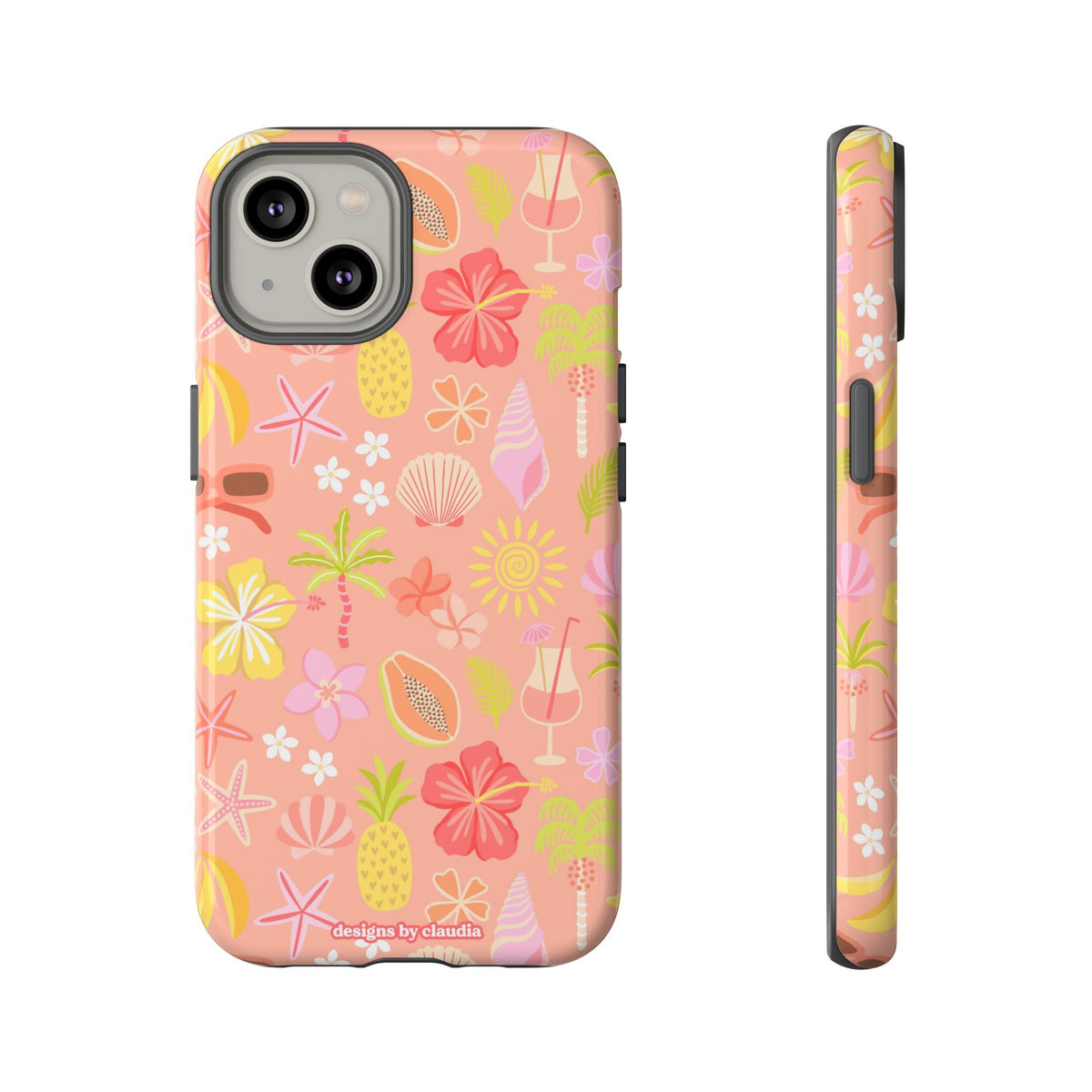 'Let's Go On A Holiday' - Coral Tough Phone Case