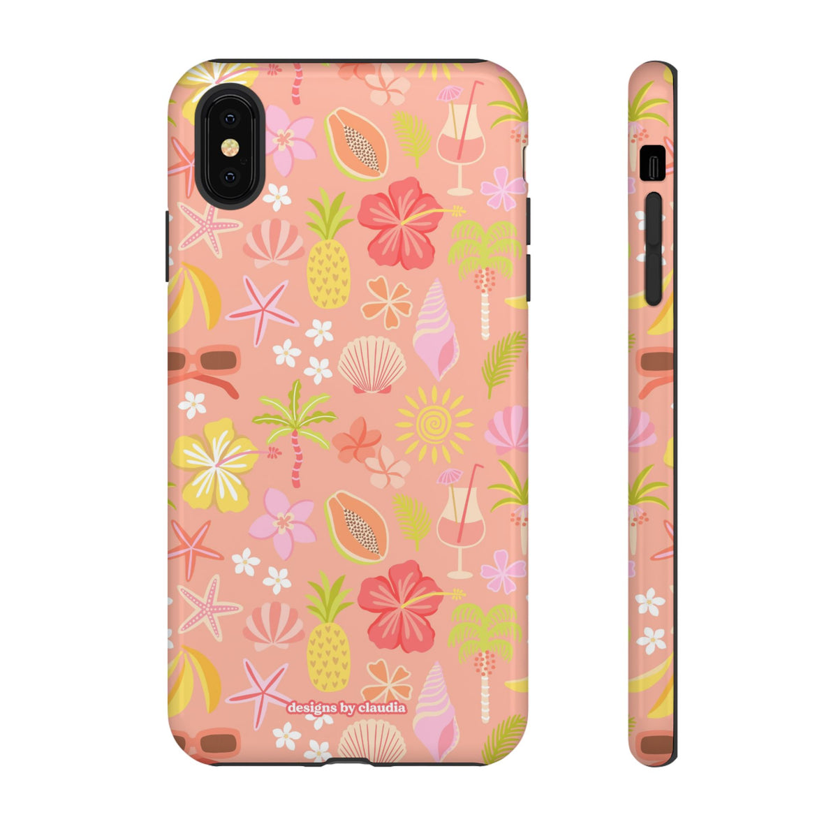 'Let's Go On A Holiday' - Coral Tough Phone Case