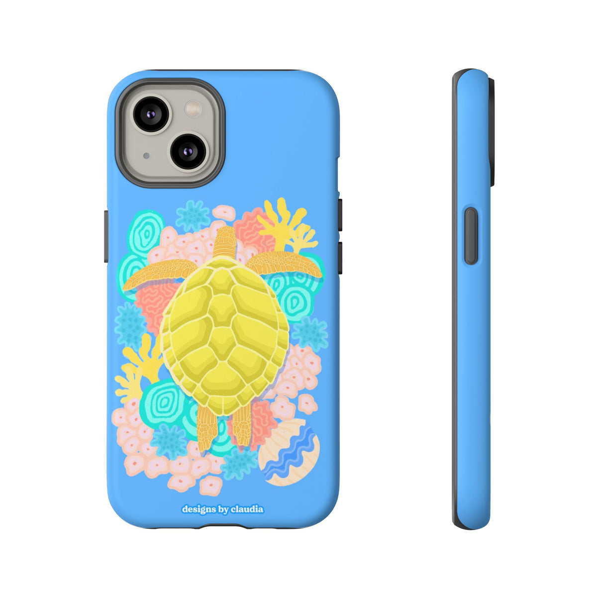 'The Coral Gardener' Green Turtle Tough Phone Case