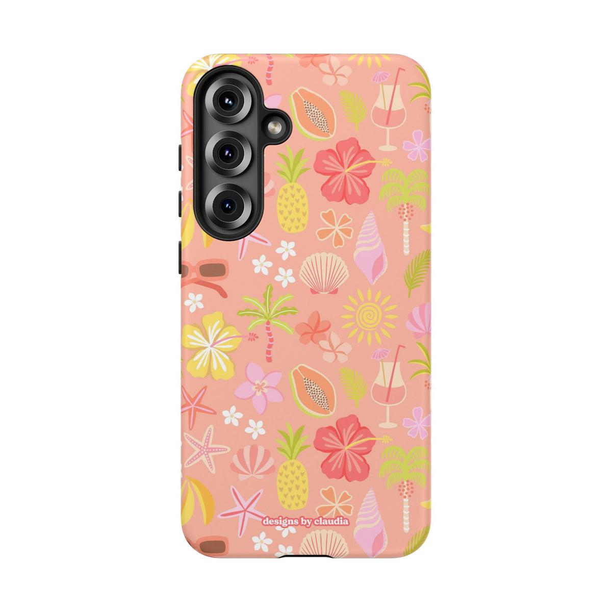 'Let's Go On A Holiday' - Coral Tough Phone Case
