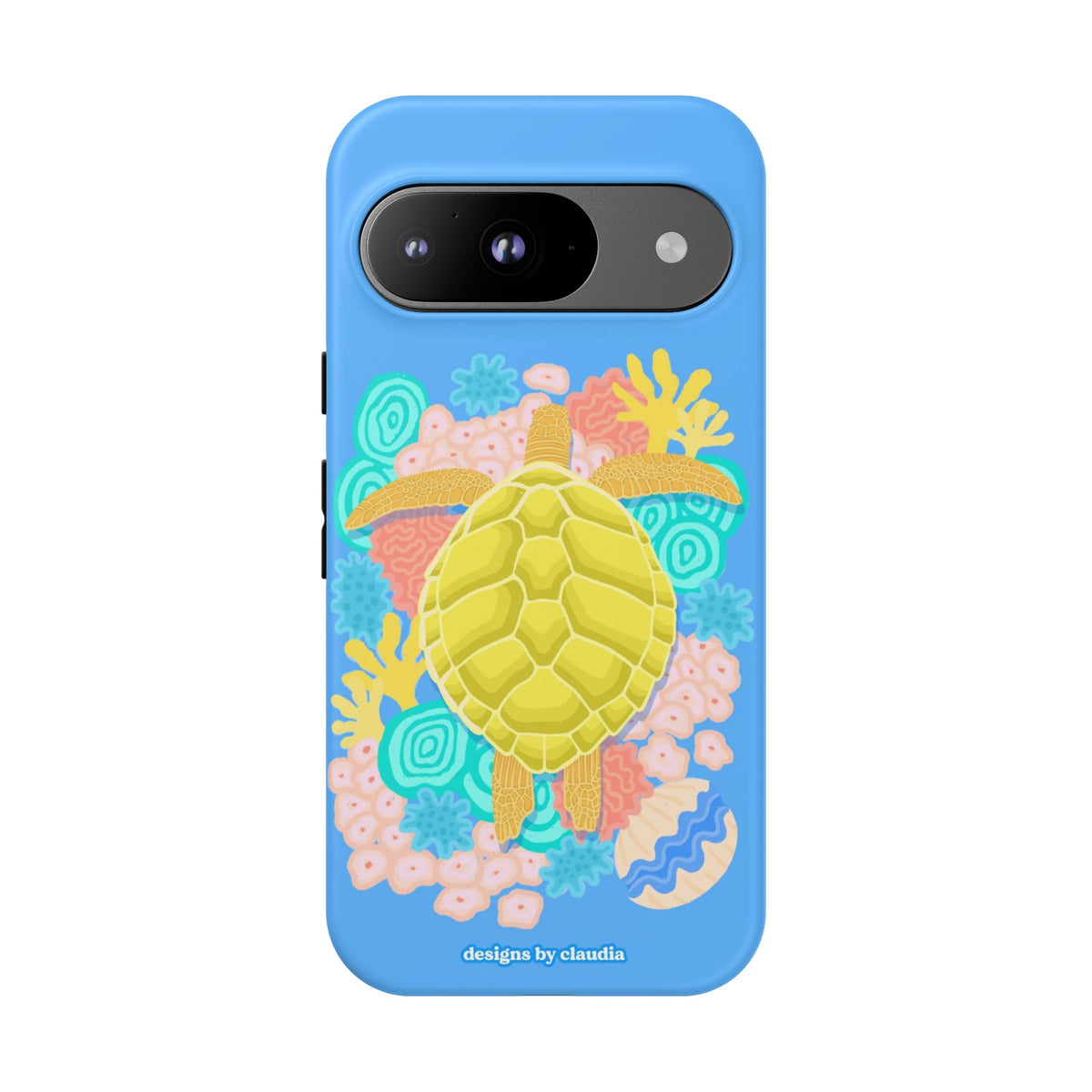 'The Coral Gardener' Green Turtle Tough Phone Case