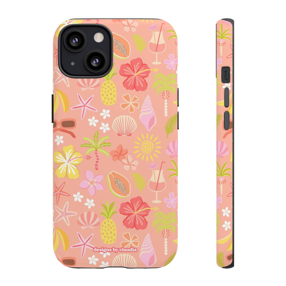 'Let's Go On A Holiday' - Coral Tough Phone Case