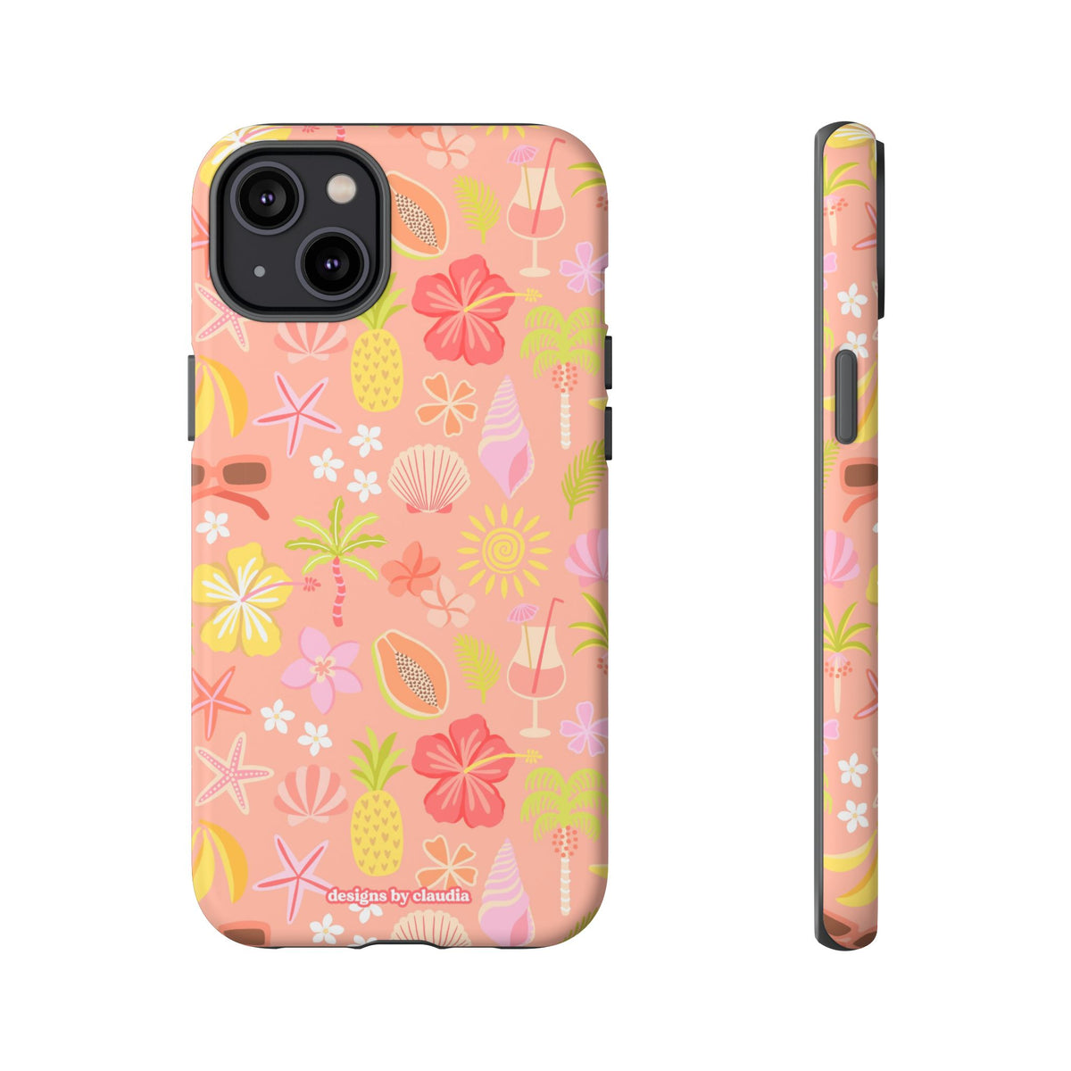 'Let's Go On A Holiday' - Coral Tough Phone Case