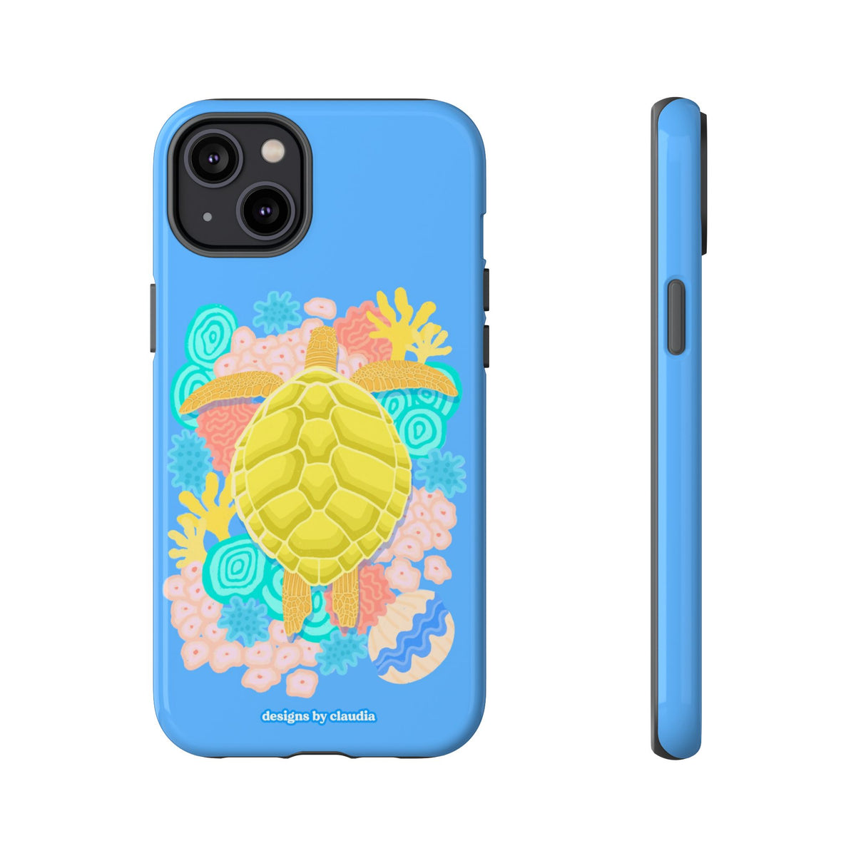 'The Coral Gardener' Green Turtle Tough Phone Case