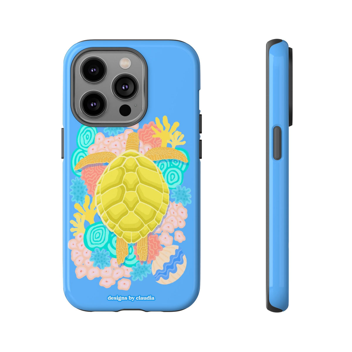 'The Coral Gardener' Green Turtle Tough Phone Case