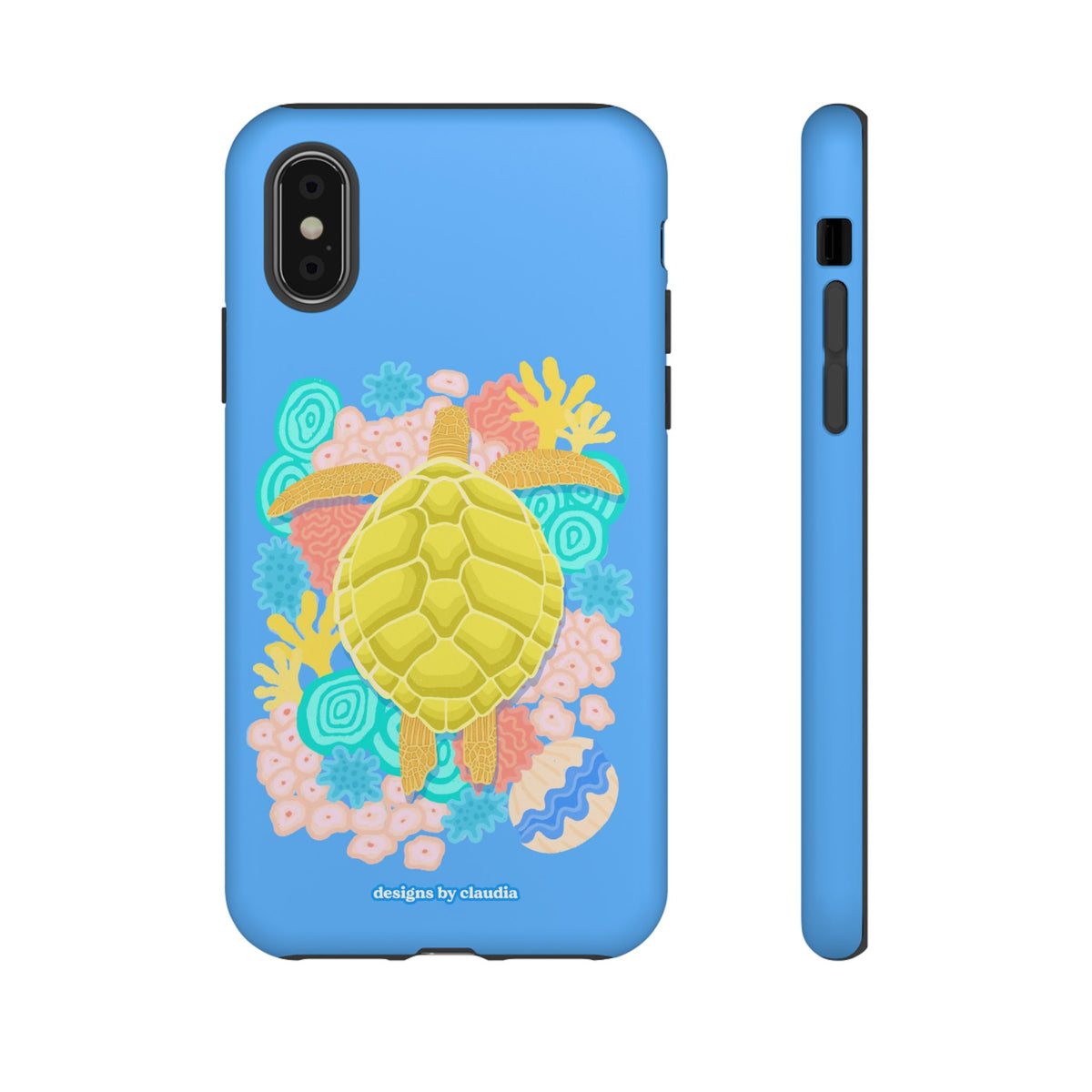 'The Coral Gardener' Green Turtle Tough Phone Case