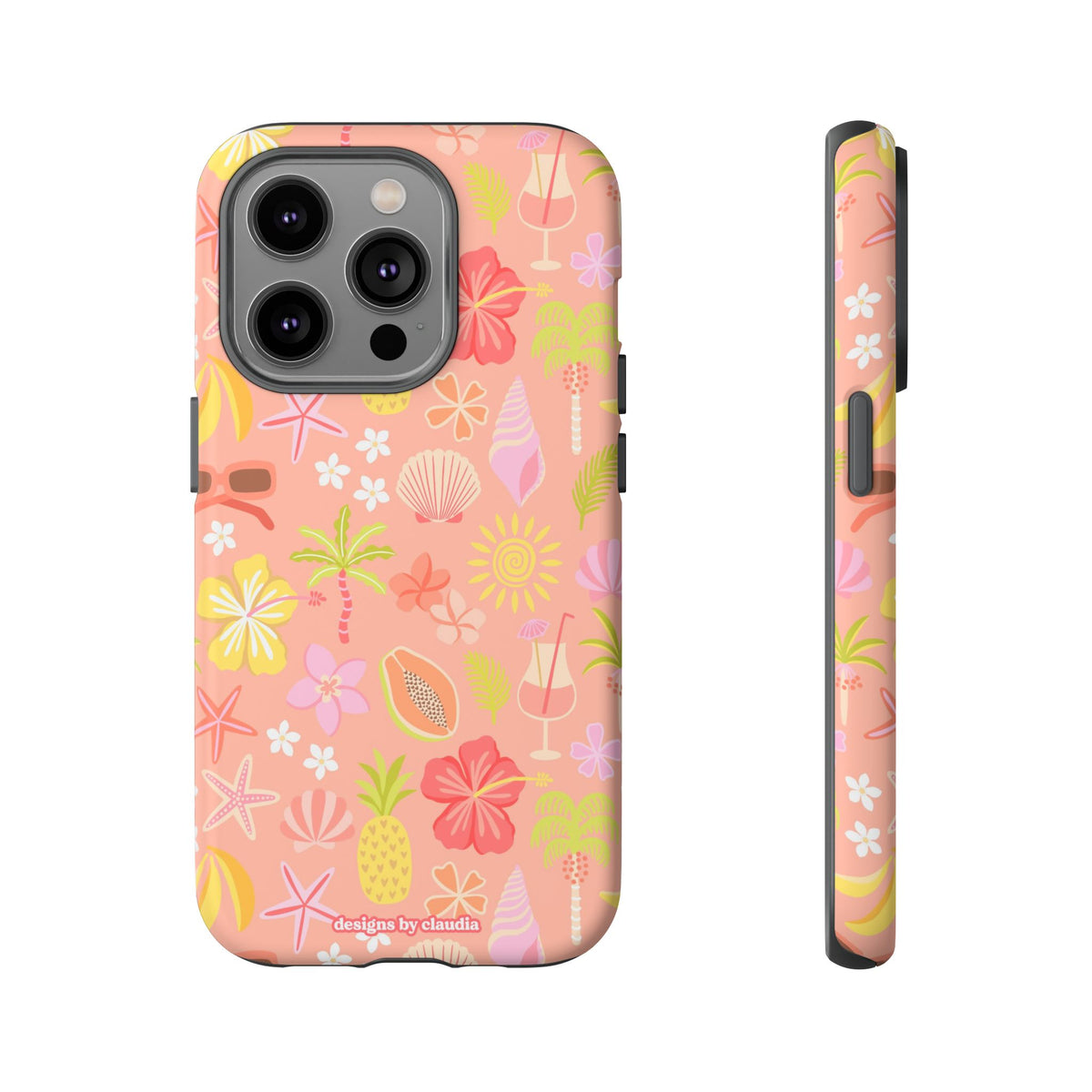 'Let's Go On A Holiday' - Coral Tough Phone Case