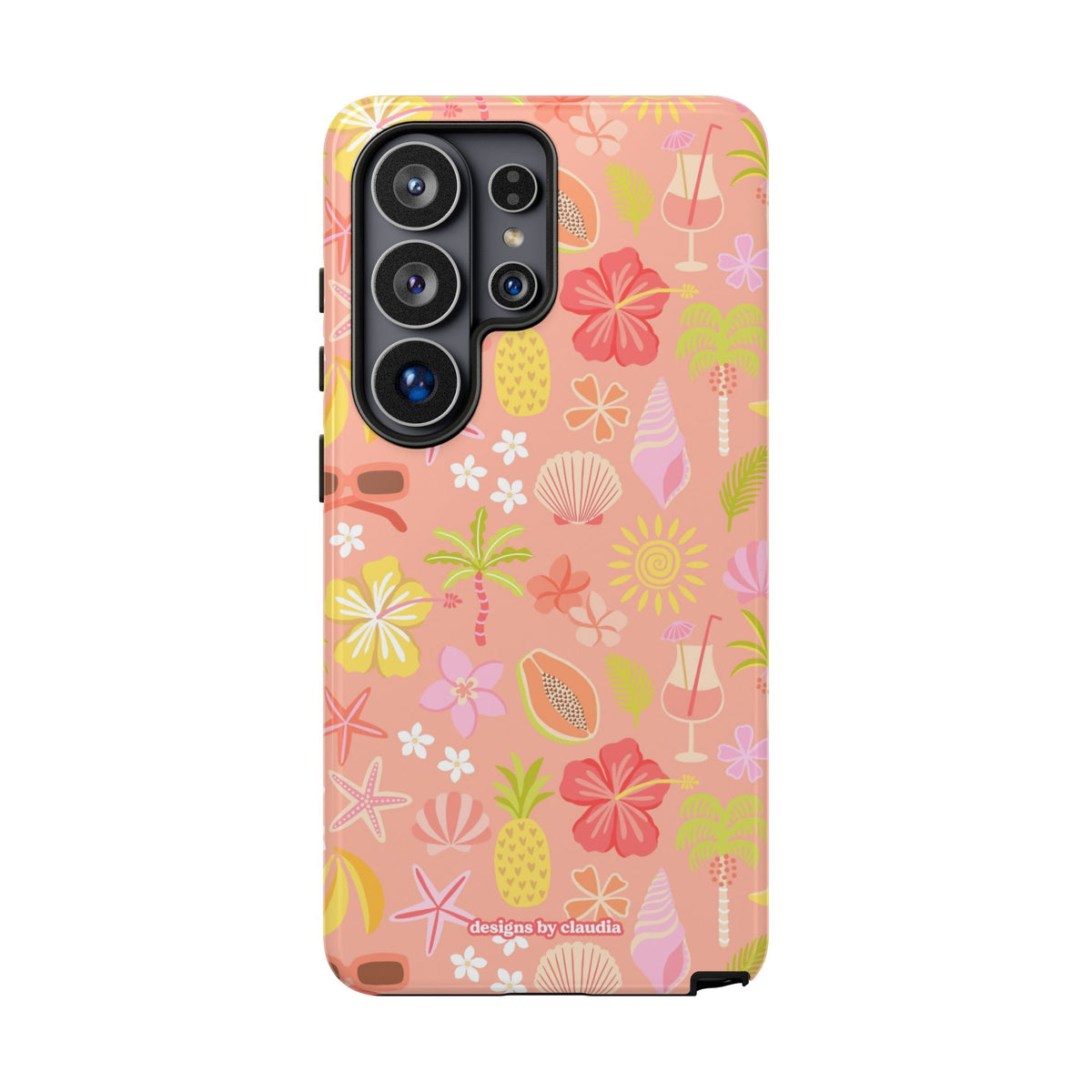 'Let's Go On A Holiday' - Coral Tough Phone Case