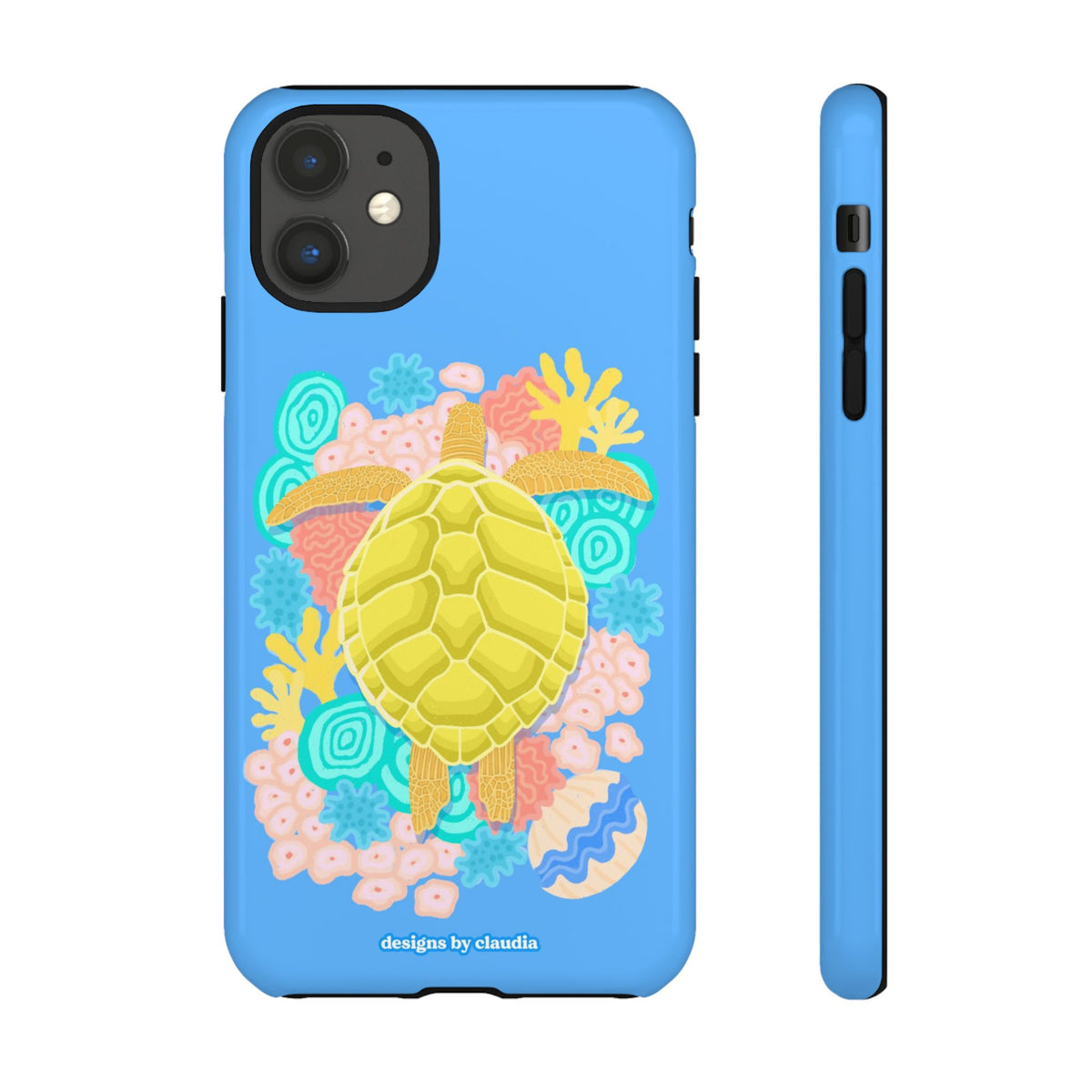'The Coral Gardener' Green Turtle Tough Phone Case