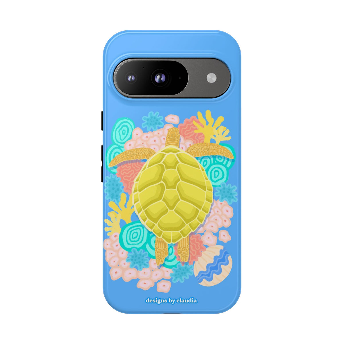 'The Coral Gardener' Green Turtle Tough Phone Case