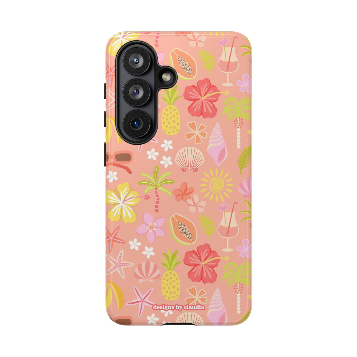 'Let's Go On A Holiday' - Coral Tough Phone Case