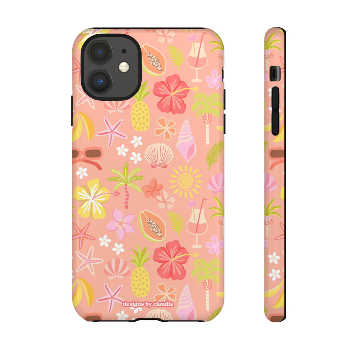 'Let's Go On A Holiday' - Coral Tough Phone Case