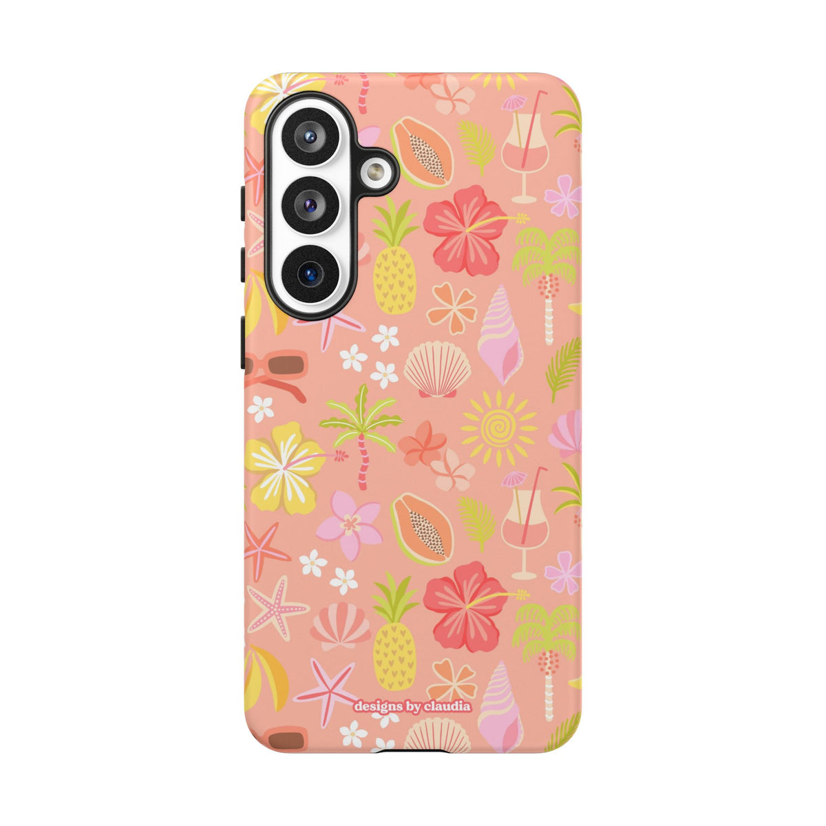 'Let's Go On A Holiday' - Coral Tough Phone Case