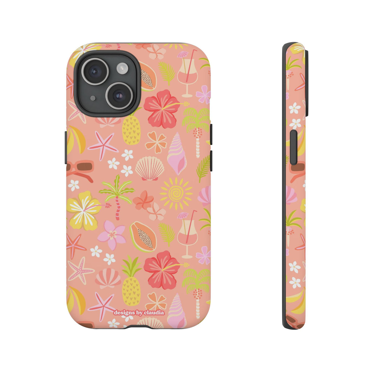 'Let's Go On A Holiday' - Coral Tough Phone Case