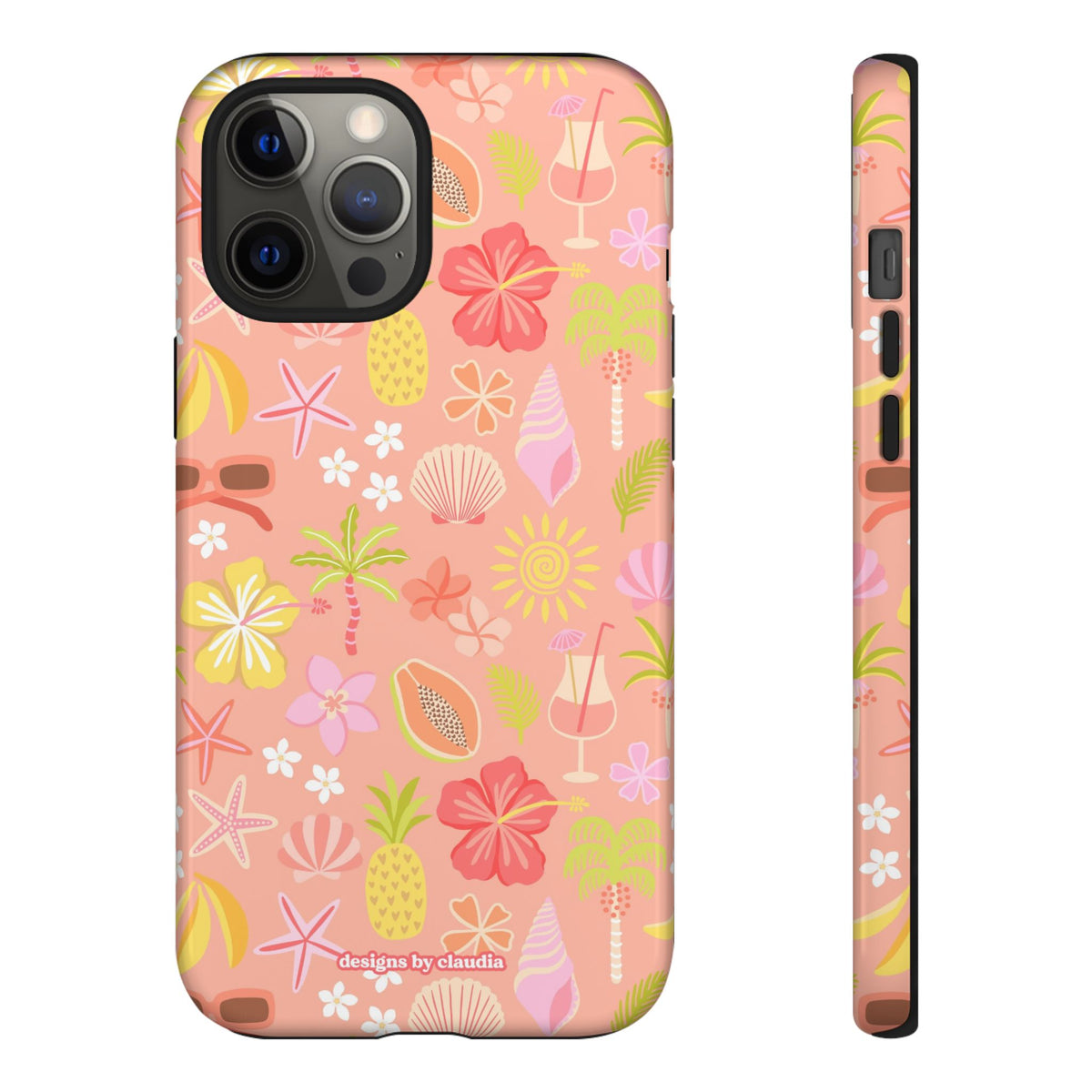 'Let's Go On A Holiday' - Coral Tough Phone Case