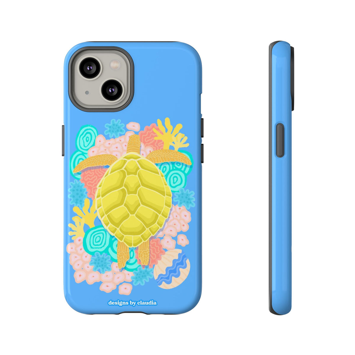 'The Coral Gardener' Green Turtle Tough Phone Case