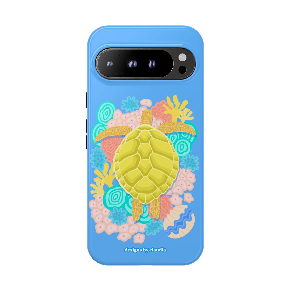 'The Coral Gardener' Green Turtle Tough Phone Case