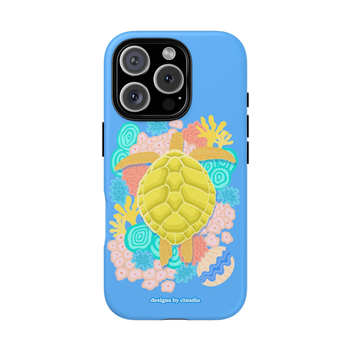 'The Coral Gardener' Green Turtle Tough Phone Case