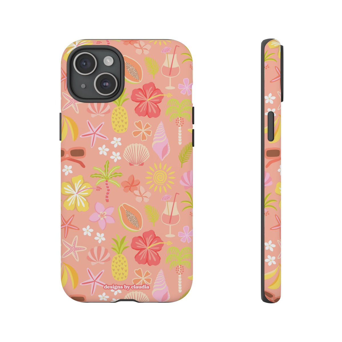 'Let's Go On A Holiday' - Coral Tough Phone Case