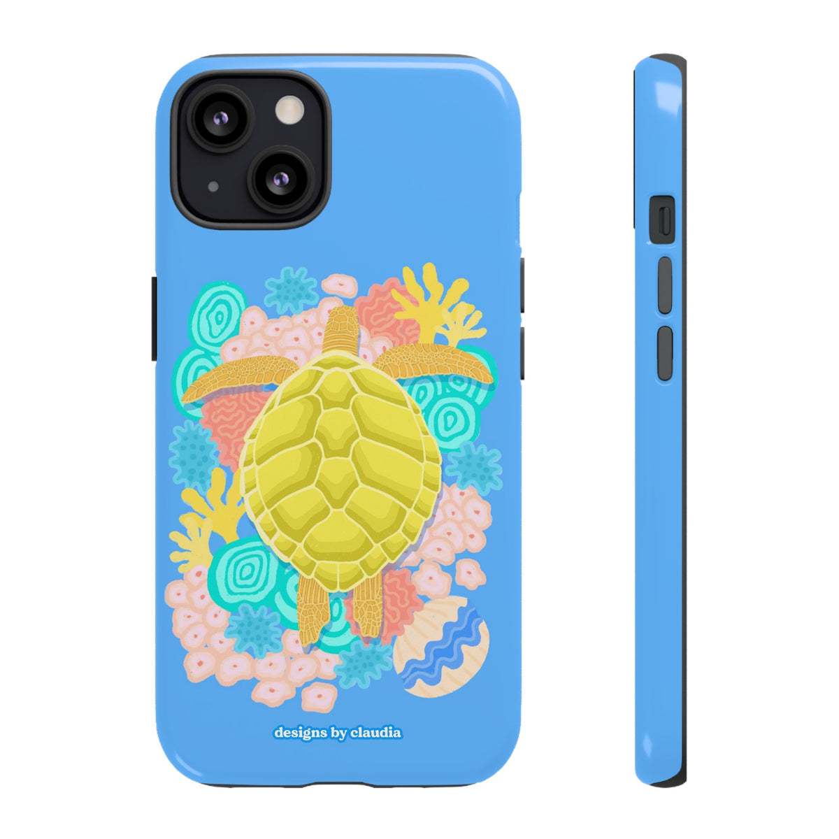 'The Coral Gardener' Green Turtle Tough Phone Case