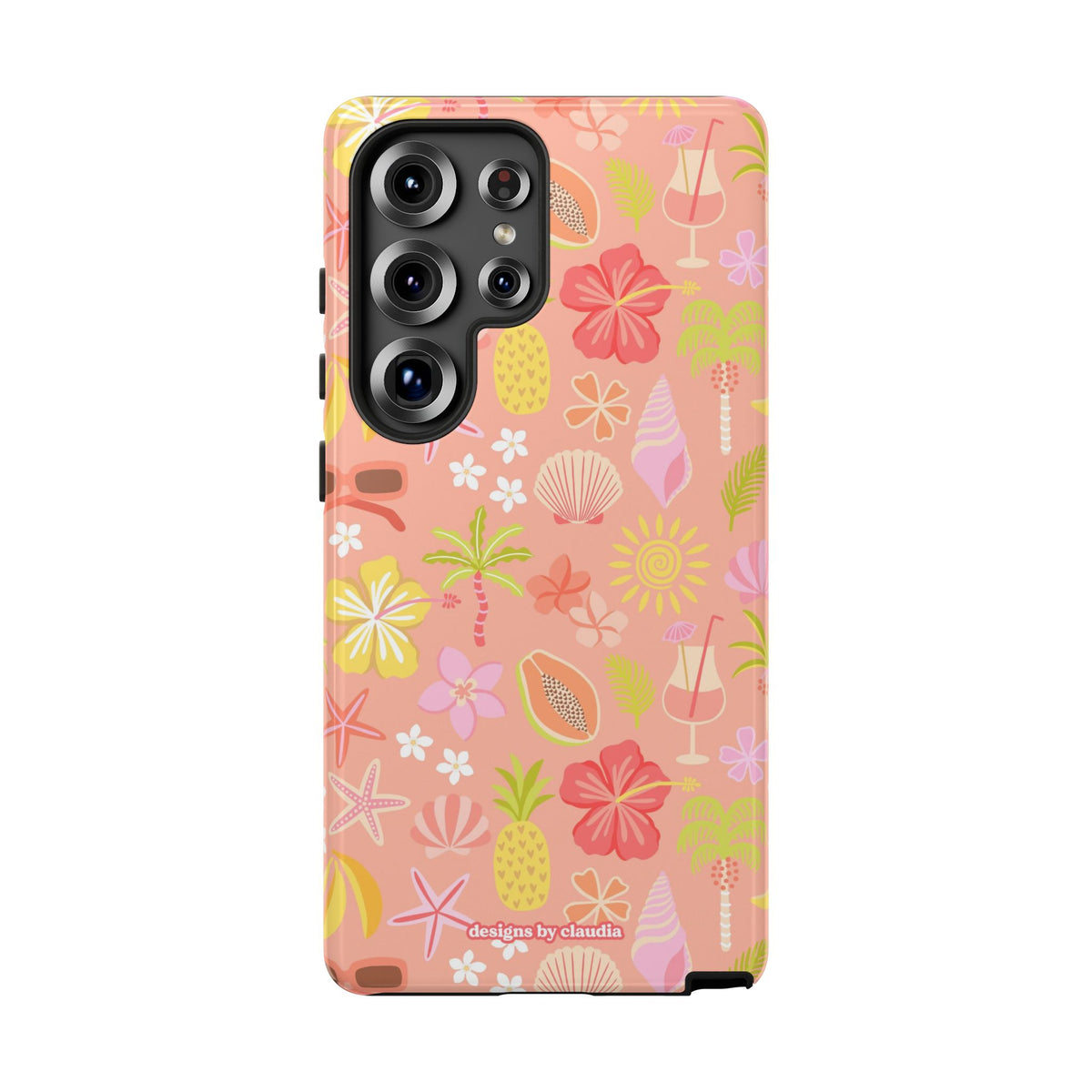 'Let's Go On A Holiday' - Coral Tough Phone Case