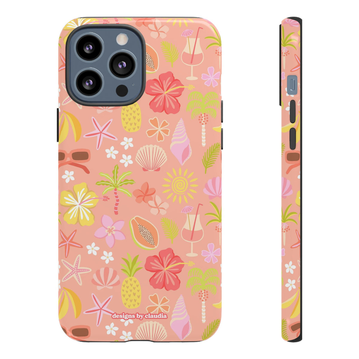 'Let's Go On A Holiday' - Coral Tough Phone Case