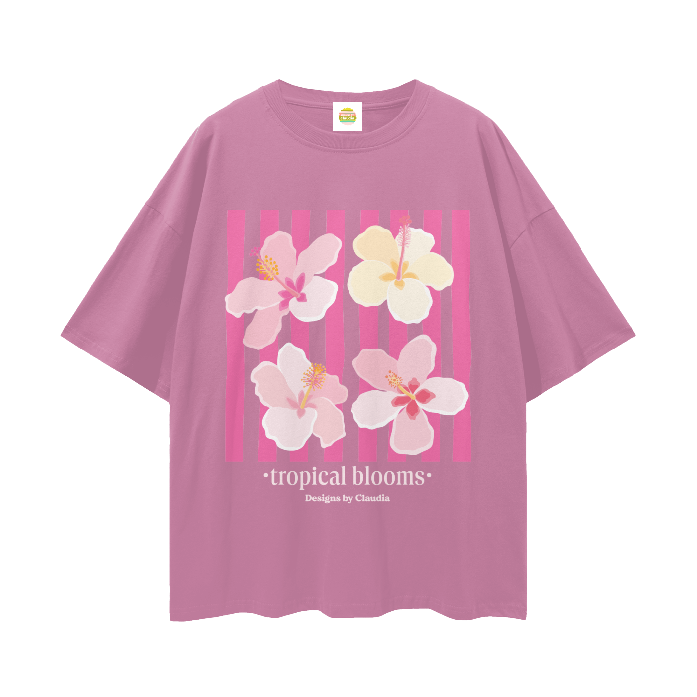 'Tropical Blooms' Hibiscus T-Shirt